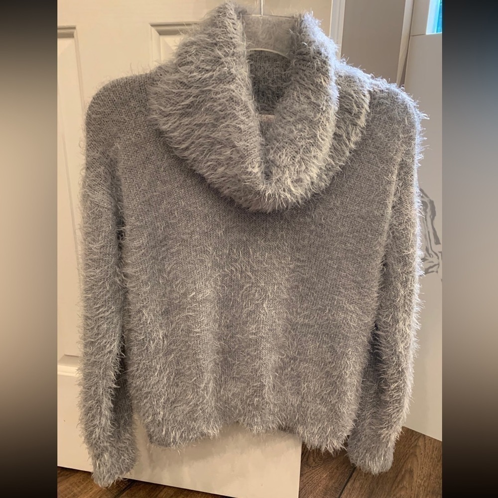 Pink Rose Cozy Heathered Cowl Neck Sweater